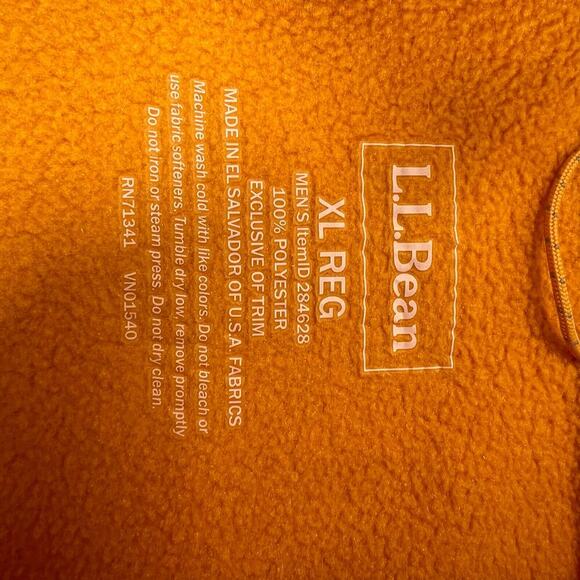 LL Bean Fleece Vest Full Zip Men’s XL Orange - Picture 5 of 8